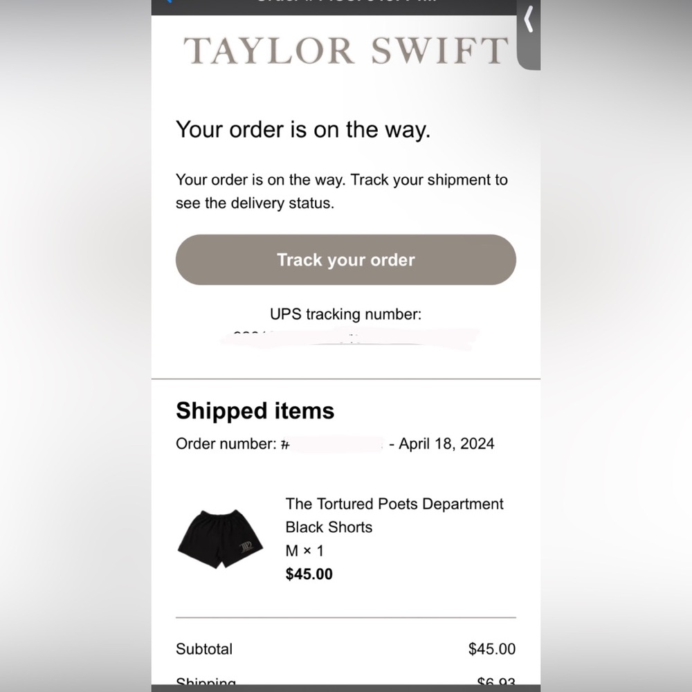 taylor swift ttpd shorts